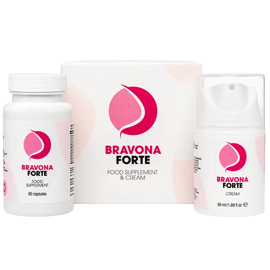 Bravona Forte: Set crema e integratore per seno.