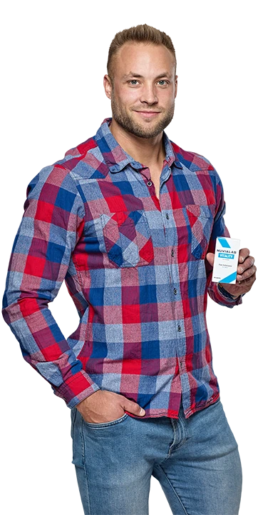 Un uomo moderno che gode di vitalità e performance migliorate grazie a NuviaLab Vitality.