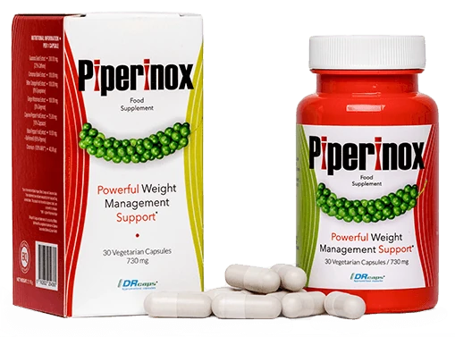 Capsule Piperinox per il controllo del peso, con confezione