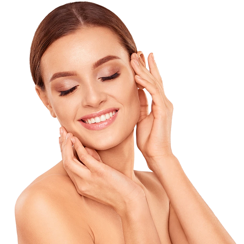 Donna con pelle del viso migliorata dopo l'uso di Collagent Premium: meno rughe, più luminosità